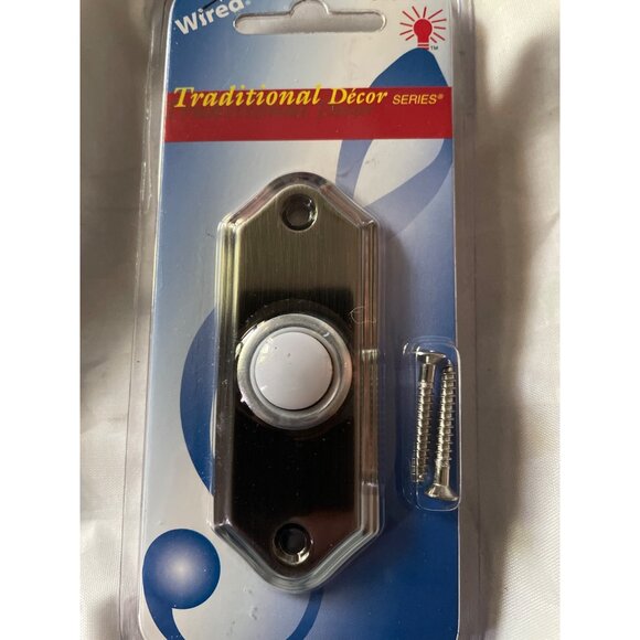 Heath/Zenith Wired Lighted Pewter Finish Doorbell Push Button 923-C - Picture 14 of 15